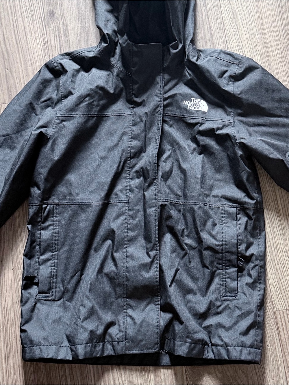 The North Face Black Hooded Kids Raincoat